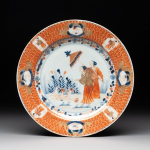 A Chinese Imari-style 'Parasol Ladies' plate after Cornelis Pronk, Qianlong — photo 1