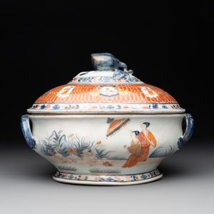 A Chinese Imari-style 'Parasol Ladies' tureen and stand after Cornelis Pronk, Qianlong, ca. 1740 — photo 6
