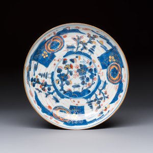 A Chinese Imari-style plate with landscape design, Johanneum mark, ex-collection of August the Strong, Kangxi — foto 1