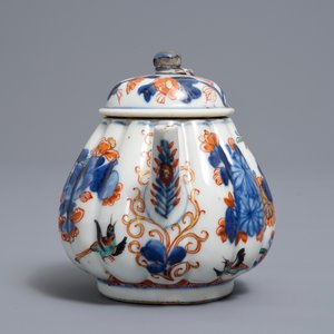 A Chinese Imari style teapot and a plate with bird on parchment design, Kangxi/Yongzheng — 照片 5