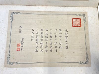 A Chinese 'imperial porcelain' album, ink and colour on silk, Qianlong seal mark, 20th C. — 照片 16