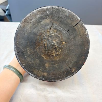 A Chinese incised hongmu brush pot — photo 14