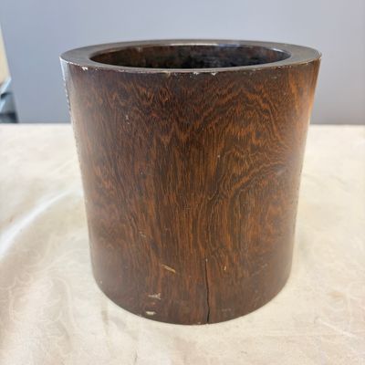 A Chinese incised hongmu brush pot — photo 2