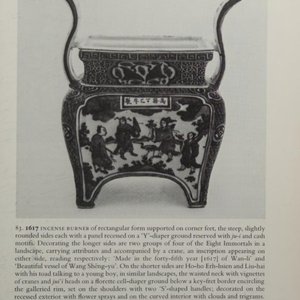 A Chinese inscribed blue and white two-handled 'Immortals' censer — foto 15