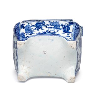 A Chinese inscribed blue and white two-handled 'Immortals' censer — foto 7