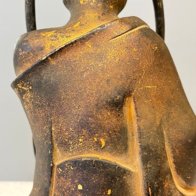 A Chinese inscribed lacquered gilt-bronze figure of a luohan — photo 12