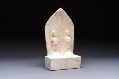A Chinese inscribed marble stele, Northern Wei style, 20th C.