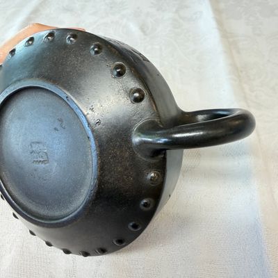 A Chinese inscribed Yixing stoneware teapot with a buffalo finial — photo 12