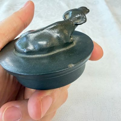 A Chinese inscribed Yixing stoneware teapot with a buffalo finial — photo 15