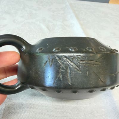 A Chinese inscribed Yixing stoneware teapot with a buffalo finial — photo 3