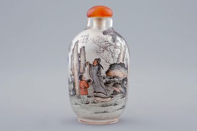 A Chinese inside-painted glass snuff bottle, 19/20th C.