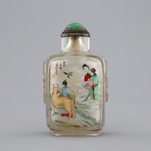 A Chinese inside-painted glass snuff bottle, 20th C. — foto 1
