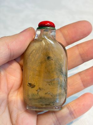 A Chinese inside-painted glass snuff bottle with insects, signed Bi Rongjiu 畢榮九, dated 1899 — photo 3