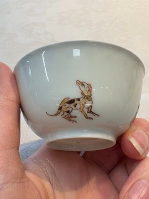 A Chinese iron-red-decorated 'boy and buffalo' cup and saucer and a famille rose 'Xi Xiang Ji' cup and saucer, Qianlong — photo 16