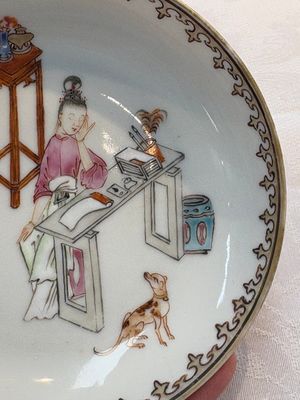 A Chinese iron-red-decorated 'boy and buffalo' cup and saucer and a famille rose 'Xi Xiang Ji' cup and saucer, Qianlong — photo 21