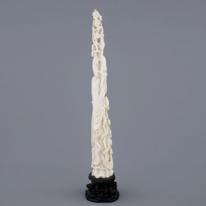 A Chinese ivory figure of Shou Lao on stand, late 19th C. — photo 5