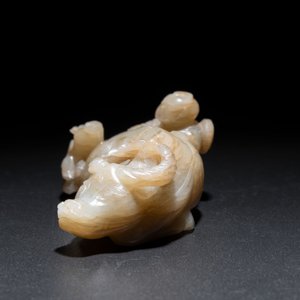 A Chinese jade 'boy on a buffalo' group, Qing — photo 3