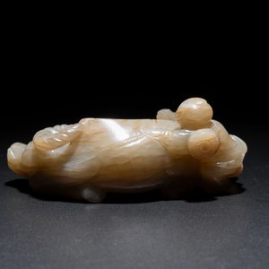 A Chinese jade 'boy on a buffalo' group, Qing — photo 4