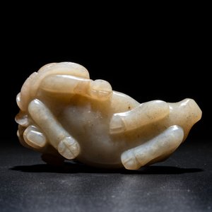 A Chinese jade 'boy on a buffalo' group, Qing — photo 7