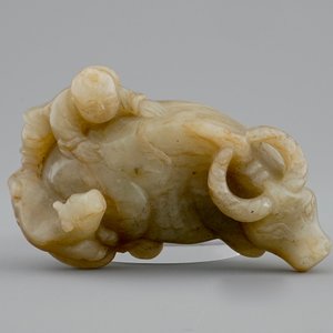 A Chinese jade group of a boy on a buffalo, 18/19th C. — photo 6