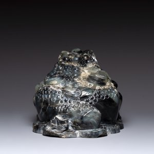 A Chinese jade group of an imperial carriage with mythical beasts and a large three-legged toad, 20th C. — foto 11