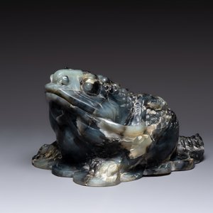 A Chinese jade group of an imperial carriage with mythical beasts and a large three-legged toad, 20th C. — foto 8