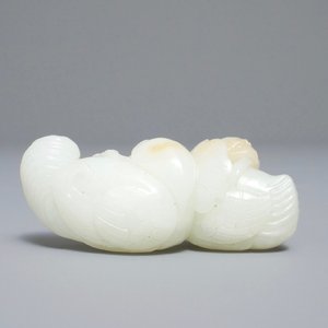 A Chinese jade group of two ducks, 19/20th C. — 照片 13