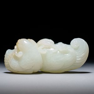 A Chinese jade group of two ducks, 19/20th C. — 照片 2
