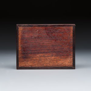 A Chinese jade-inset hongmu box and cover — photo 5