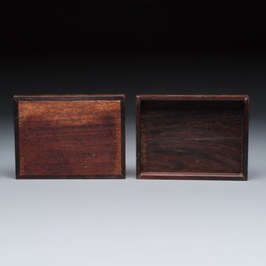A Chinese jade-inset hongmu box and cover — photo 8