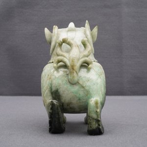 A Chinese jadeite luduan incense burner and cover, 19/20th C. — 照片 16