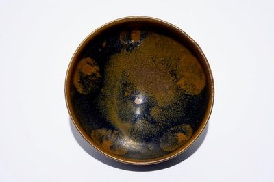 A Chinese Jian black and brown splashed bowl, Song