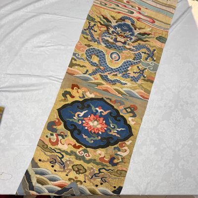 A Chinese kesi 'Deer, Crane and Dragon' panel — photo 1