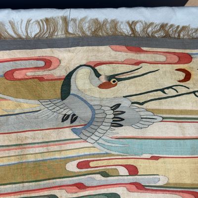 A Chinese kesi 'Deer, Crane and Dragon' panel — photo 11