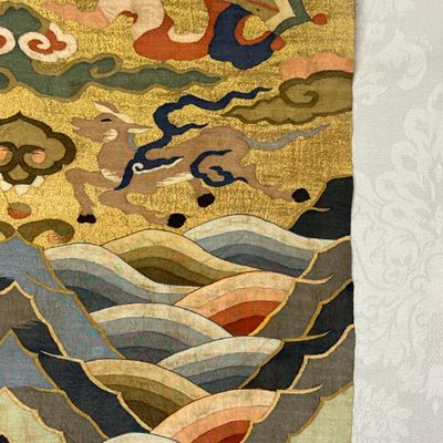 A Chinese kesi 'Deer, Crane and Dragon' panel — photo 19