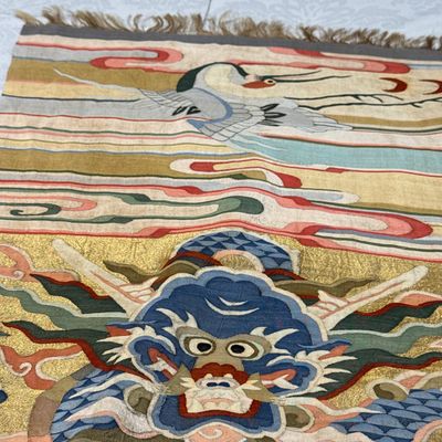 A Chinese kesi 'Deer, Crane and Dragon' panel — photo 28