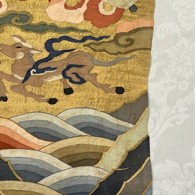 A Chinese kesi 'Deer, Crane and Dragon' panel — photo 34