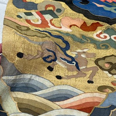 A Chinese kesi 'Deer, Crane and Dragon' panel — photo 5