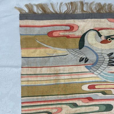 A Chinese kesi 'Deer, Crane and Dragon' panel — photo 10