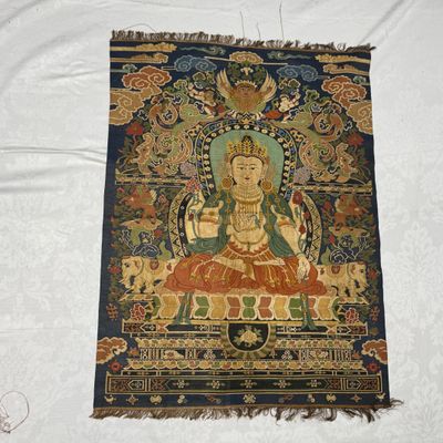 A Chinese kesi silk 'Bodhisattva Samantabhadra' thangka — 照片 1