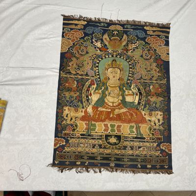 A Chinese kesi silk 'Bodhisattva Samantabhadra' thangka — 照片 13
