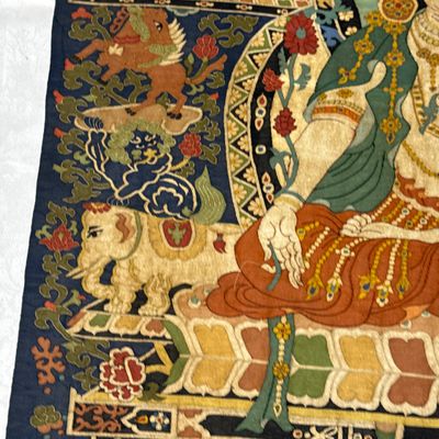 A Chinese kesi silk 'Bodhisattva Samantabhadra' thangka — 照片 17