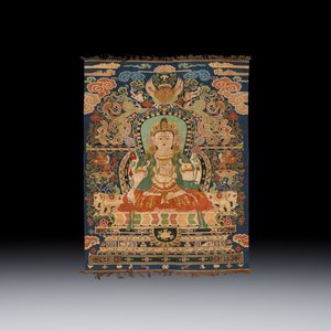 A Chinese kesi silk 'Bodhisattva Samantabhadra' thangka — 照片 2