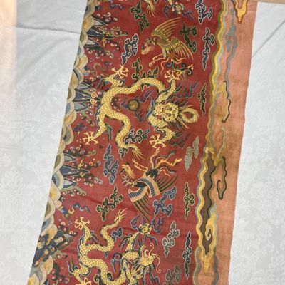 A Chinese kesi silk 'Dragons and Phoenixes' panel — photo 1
