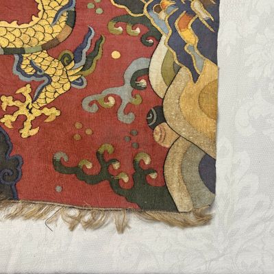 A Chinese kesi silk 'Dragons and Phoenixes' panel — photo 3