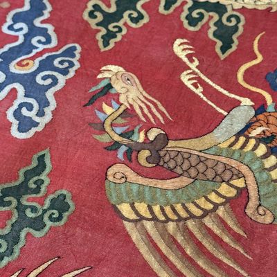 A Chinese kesi silk 'Dragons and Phoenixes' panel — photo 36