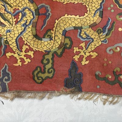 A Chinese kesi silk 'Dragons and Phoenixes' panel — photo 4
