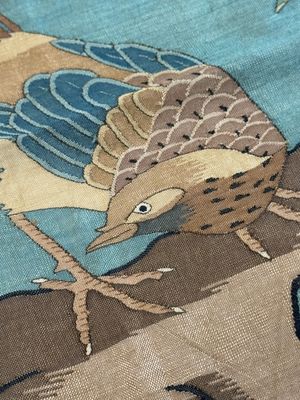 A Chinese kesi silk 'Pheasants Among Flowers and Rockwork' panel — photo 4