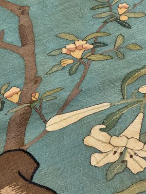 A Chinese kesi silk 'Pheasants Among Flowers and Rockwork' panel — photo 5