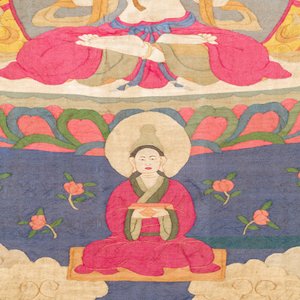 A Chinese kesi silk weaving depicting 'Buddha sitting on a lotus throne', Qing — photo 4